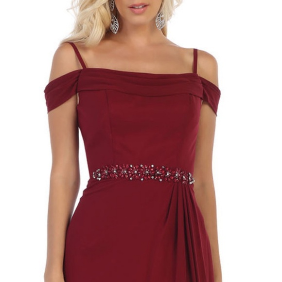 ROSE BURGUNDY MAUVE BLUE CHAMPAGNE MOTHER OF THE BRIDE GROOM GOWN - Picture 4 of 9